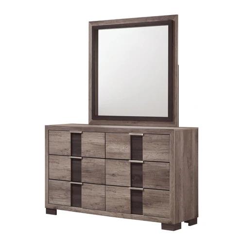 Bedroom set with Panel lighted headboard, dresser mirror and nighstand